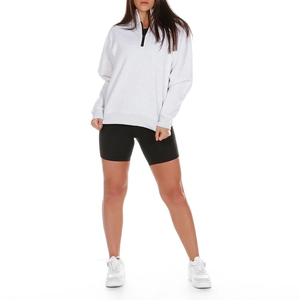 เสื้อสเวตเชิ้ตผู้หญิงแบบซิป 1/4  ผ้าฝ้าย 100% คุณภาพพรีเมียม น้ำหนักเบา แห้งเร็ว รับสกรีนโลโก้ตามสั่ง - Product Image 6
