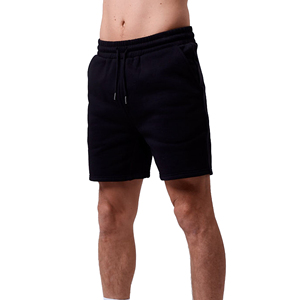 Short de sport respirant pour homme, style de rue 100% coton, haut noir solide, tendance pour l'entraînement et la course - Product Image 1