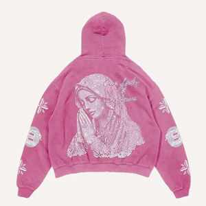 Sweat à capuche surdimensionné vintage avec motif Madonna, délavé à l'acide, matière douce, lourd, poche kangourou, sweat à capuche, vêtements d'extérieur - Product Image 2