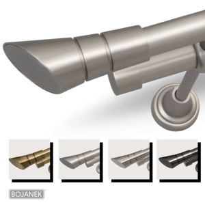 Tringle à rideaux double BOJANEK, tube de 19 mm, design moderne métallisé, différentes longueurs, différents embouts et couleurs, personnalisation facile - Product Image 4