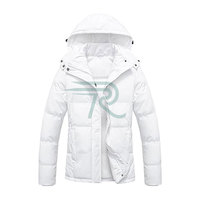 Veste d'hiver matelassée imperméable pour femme Razorts International, à col montant, manches longues, avec capuche amovible