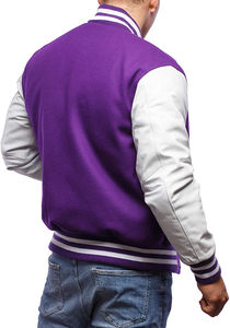 Men's High Quality Canvas Casual Varsity Jacket with Front Custom Logo and Embroidery 100% Wool - Product Image 4