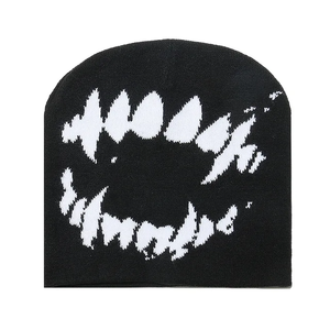 2024 Otoño Invierno nueva personalidad Hip Hop mueca sombrero de punto logotipo personalizado gorro para calle al aire libre y Playa patrón impreso - Product Image 6