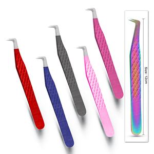 Pince à épiler d'extension de cils avec logo personnalisé Pointe dépoussiérée disponible toutes les couleurs Styles-Volume classique Pince à épiler Pointe pointue - Product Image 1