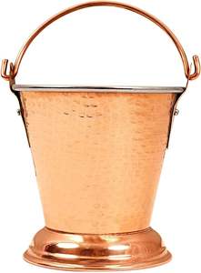 Vaisselle d'ustensiles de cuisine design traditionnels indiens en gros Vaisselle d'hôtel Seau en cuivre en acier inoxydable 840ml Plats de service Balti - Product Image 4