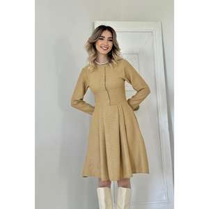 เดรสสั้นคลาสสิกขนมิงค์ขายส่ง ทรงเอวธรรมชาติ ซักได้ - Product Image 2