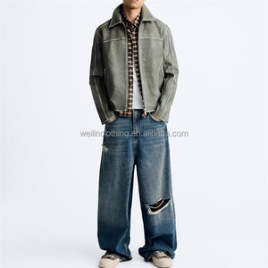 Chaqueta de Cuero para Hombre, Nueva, con Cierre, Mangas Largas, Diseño Personalizado 2025, a Precio Reducido - Product Image 1