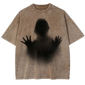 Customization High Quality 100% Cotton Acid Wash 280Gsm Heavyweight Men T Shirt Custom Vintage T Shirt - Product Image 1