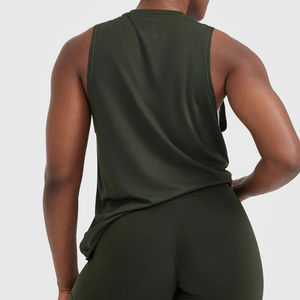 Débardeur d'entraînement sans manches Muscle Fit pour hommes avec logo personnalisé bon marché d'usine Débardeur uni 100% coton pour hommes - Product Image 5