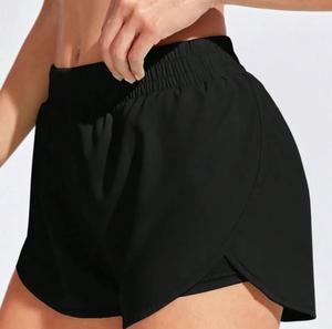 Mujeres 2 en 1 Nuevos pantalones cortos deportivos Color sólido Cintura ancha Dos capas Pantalones cortos para correr Gimnasio Pantalones cortos activos para mujeres - Product Image 2