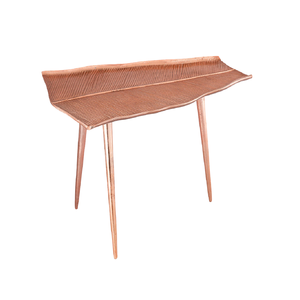 Table basse de style industriel nickelé noir antique avec base à trois retards et mobilier d'extérieur rectangulaire à feuilles - Product Image 3