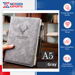 Nexgen Exports, Proveedor de Renombre, Cuadernos de Cuero PU de Primera Calidad, Estilo Vintage, Encuadernados con Costuras, Juegos de Regalo de Diarios - Product Image 2