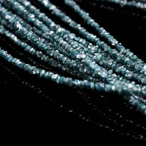 Cuentas de Diamante Azul Natural en Bruto, Hilo de Gemas de Diamante Natural de 2.5-4mm, Suministros de Lujo para la Fabricación de Joyería - Product Image 4