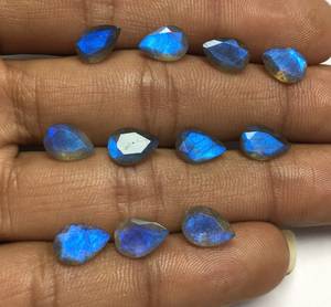 Lot of <b>10</b> Natural Labradorite Blue Flashy Cabochon Gemstones Mix Shape Loose Stones for Jewelry Making - Product Image 3