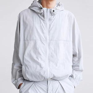 Chándal de nailon para correr reflectante de Color en contraste con logotipo personalizado para hombre, chándal de nailon Suana transpirable cortavientos para hombre - Product Image 4