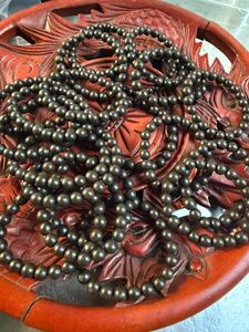 Bracelet en perles de bois d'agar noir naturel Dai Binh, perles rondes de 8 mm, 10 mm, 12 mm, 15 mm, 18 mm, bijoux bouddhistes - Product Image 6