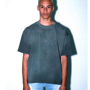 Camiseta Vintage Corta de Algodón 100% con Cuello Redondo, Lavado Ácido, Efecto Desgastado por el Sol, de Alta Calidad, Talla Grande, Personalizada al por Mayor - Product Image 2