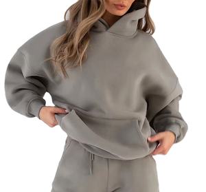 Sudaderas Extra Grandes de Algodón 100% para Mujer, Casuales de Invierno, con Logotipo Personalizado OEM, con Función Antibolitas para Fabricantes - Product Image 1