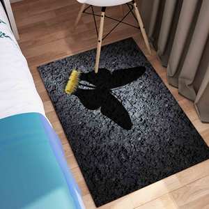 Tapis Caterpillar, Tapis Papillon, Tapis Imprimé, Tapis Jaune Thème Mariage, Tapis Doux à Poils Longs - Product Image 5