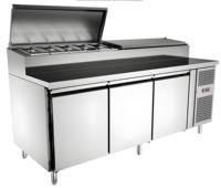 Venta al por mayor Pizza Prep Table chiller Recién llegado Pizza Prep Table Refrigerado de acero inoxidable congelador para tienda de alimentos