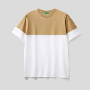 En gros Personnalisé Hommes de Split Deux Tons Couleur Moitié Noir Moitié Blanc T Shirt Coton T-Shirt Hommes de Deux Tons Couleur T chemises - Product Image 4