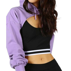 Sudadera Corta Ligera para Mujer, Felpa Francesa de Algodón Transpirable, Sudadera Personalizada de Estilo Urbano para Mujer - Product Image 3