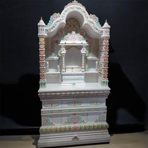 วัดหินอ่อนสีขาวขายดีสำหรับบ้าน พร้อมเสาและโดม งานฝีมือคุณภาพสูงจากอินเดีย สำหรับการบูชา - Product Image 2