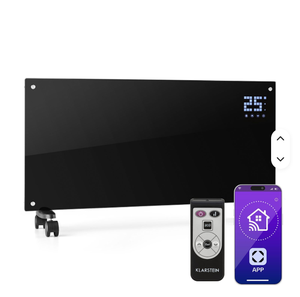 Chauffage électrique intelligent à convection 2000W mural, contrôlé par application, panneau en verre, avec minuterie 7 jours, étanche IP24 - Product Image 1