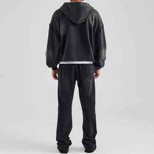 OEM Logo Invierno Sólido Hombres Lavado ácido Chándal Antiarrugas Ecológico Transpirable Venta al por mayor Precio bajo Calidad - Product Image 2