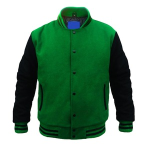 Veste de baseball unisexe vintage rétro, style varsity, avec logo personnalisé brodé sur le devant, col montant, style américain - Product Image 1