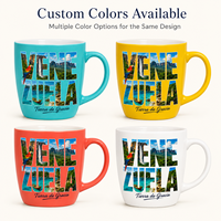 Tasse à café en céramique souvenir du Venezuela, motif cascade, perroquet, plage, monument, design personnalisé pour tasse à café, OEM, ODM, vente en gros