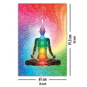 Affiche de méditation des sept chakras pour décoration murale - Product Image 1