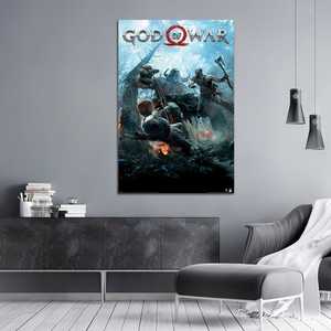 Affiche sur toile style moderne God of War avec cadre noir pour utilisation murale - Product Image 4