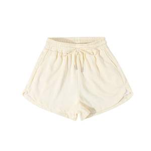 Shorts Deportivos de Mujer Color Blanco Roto, Cintura Alta con Cordón, Ligeros y Suaves, para Gimnasio, Fitness, Verano, Uso Casual - Product Image 1