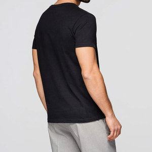 Camiseta con Cuello en V, Estilo Casual, Moderna, Lisa, Vintage, Tejida, Ajustada, Elástica, con Estampado Personalizado, Logotipo Personalizado, Fabricante OEM - Product Image 3