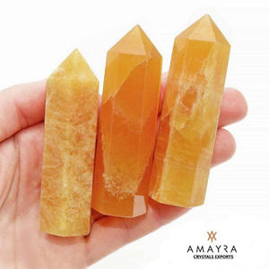 Obélisque en calcite orange, pierre précieuse d'agate, chakra de guérison, agate de qualité supérieure, tour en agate faite à la main, pointes de cristal, de Amayra Crystals Export - Product Image 6