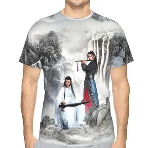T-shirt imprimé à manches courtes en polyester/coton mélangé de haute qualité en maille vierge personnalisable pour homme - Product Image 1