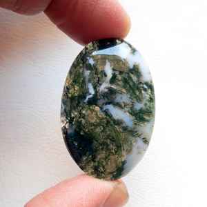 Vente en gros OEM Agate mousse naturelle Cabochon de pierres précieuses de taille ovale lisse approvisionnement en vrac pour l'utilisation de bijoux - Product Image 2