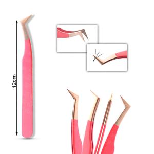 Pinces à cils volumineuses, outils professionnels pour extensions de cils, acier inoxydable, antistatique, OEM, marque personnalisée, vente en gros - Product Image 4