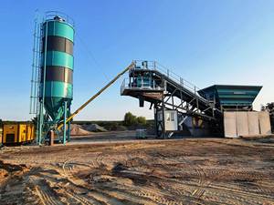 Mobile 60 60 M3/h Mobile Concrete Batching Plant Portable Concrete Mixing Plant Available From Stock - Product Image 2