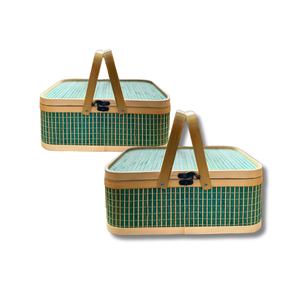 Cestas de almacenamiento de bambú tejidas a mano de diseño único, cesta de almacenamiento de frutas, cesta de regalo perfecta para organizar, almacenar y exhibir - Product Image 1