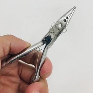 Alicates de tres agujeros de acero inoxidable con logotipo personalizado más vendidos, herramientas de extensión de pelo de nariz con aguja reutilizable a granel - Product Image 5