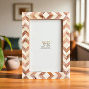 Handmade Traditional Bone Inlay Photo Frame with Intricate Chevron Pattern for Stylish Home Decor Perfect Gift for Loved Ones - Product Image 3
