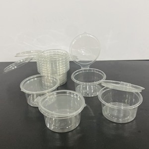 Venta caliente Proveedor de grado alimenticio Desechable PET Plástico Porción transparente Contenedor Salsa Condimento Taza Contenedor con tapas 2oz 60ml - Product Image 6