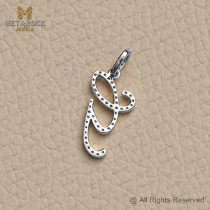 Solid 14k White <b>Gold</b> G Initial Pendant Handmade Pave Diamond Jewelry Top Quality G <b>Letter</b> Name Pendant <b>Gold</b> Diamond Jewelry - Product Image 6