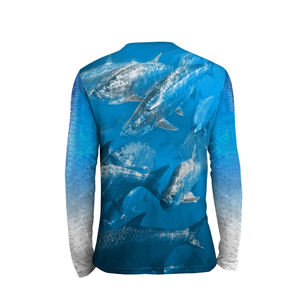 Hot Selling Custom Men's Polyester Fishing Wear Quick Dry <b>Moisture</b> <b>Wicking</b> UV Protection <b>Shirt</b> Breathable and Printed Design - Product Image 5