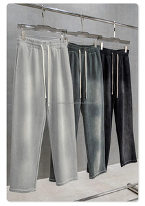Pantalon de jogging oversize pour homme, délavé à l'acide, effet soleil, 100% coton mi-lourd, style vintage, coupe large et ample, pour l'hiver - Product Image 5