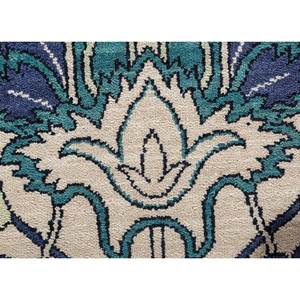 Tapis en laine noué à la main bleu aurore pour la maison, motifs médaillon rectangulaires en puzzle pour couloir, salon, adolescents - SPR-7501 - Product Image 3