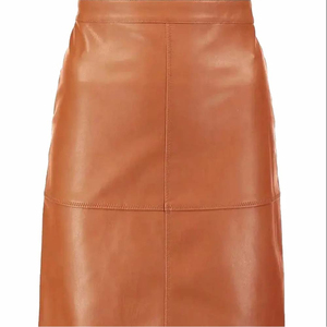 กระโปรงสั้นเอวสูงลำลองฤดูร้อนของผู้หญิงหนัง PU สีทึบพร้อมเข็มขัดออกแบบให้มีจีบระบายอากาศและรอบเอวตามธรรมชาติ - Product Image 3