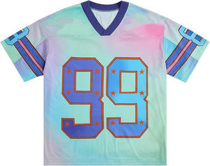 Camiseta de fútbol de manga transpirable, camiseta de moda para hombre, Camiseta de algodón 100% para hombre, camiseta de malla de fútbol estampada holgada - Product Image 1